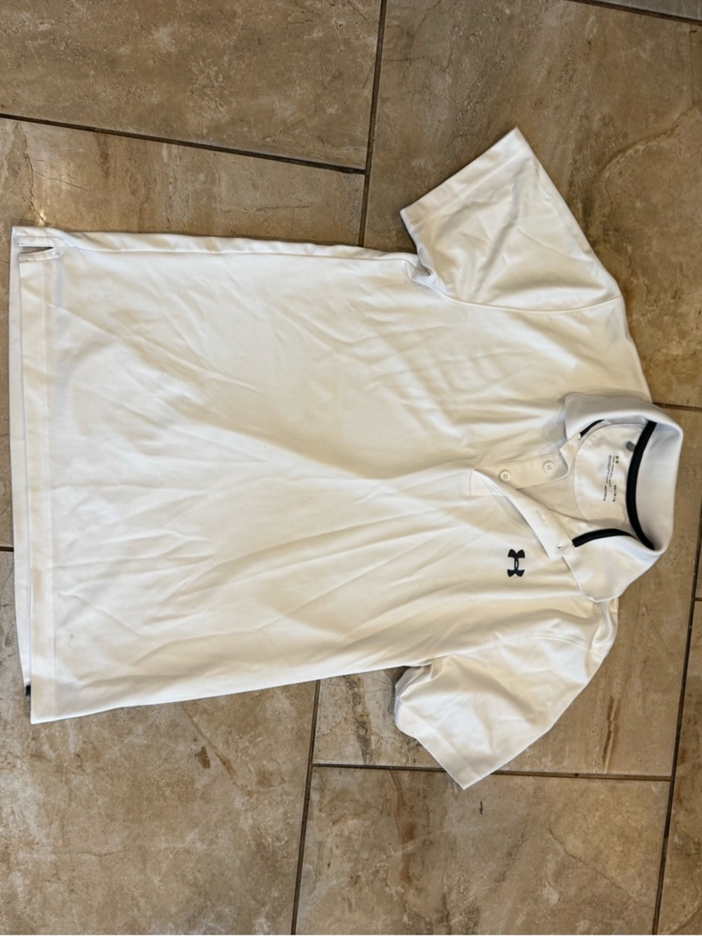Under Armour Men’s White Polo with Black Trim